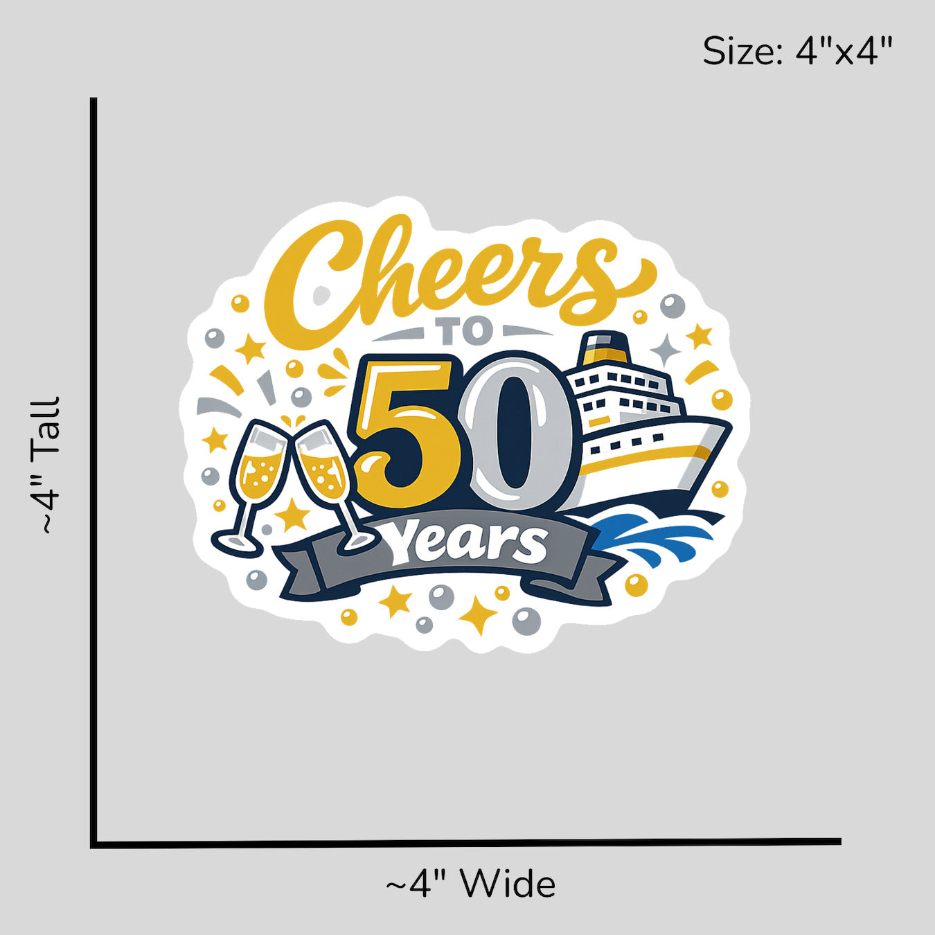 Cheers to 50 Years - Size Reference Mockup