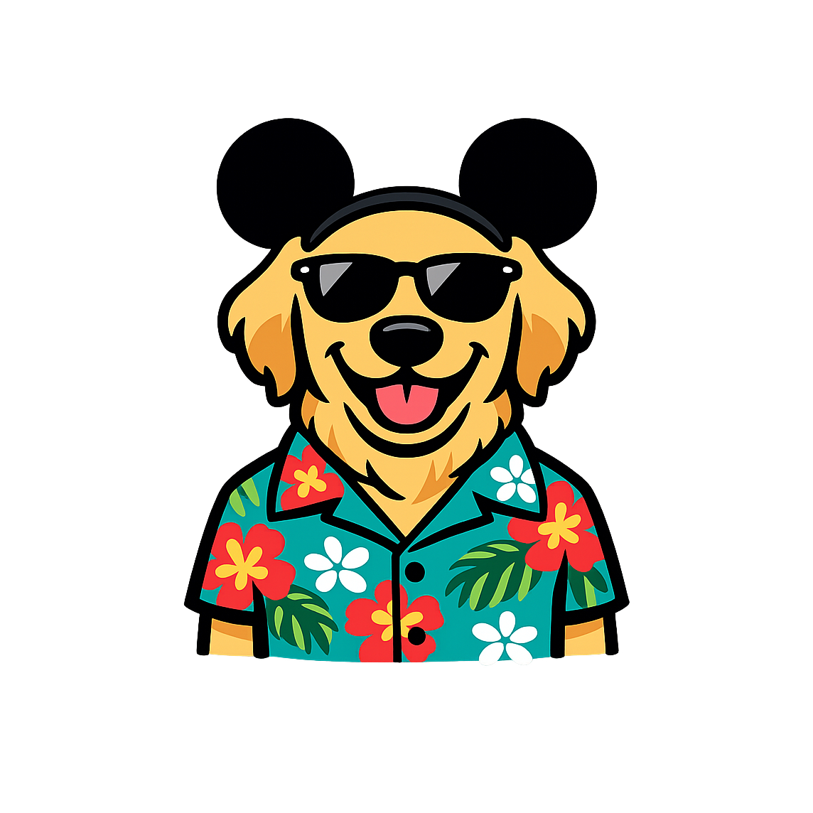 Magic Golden Retriever - Bordered Artwork