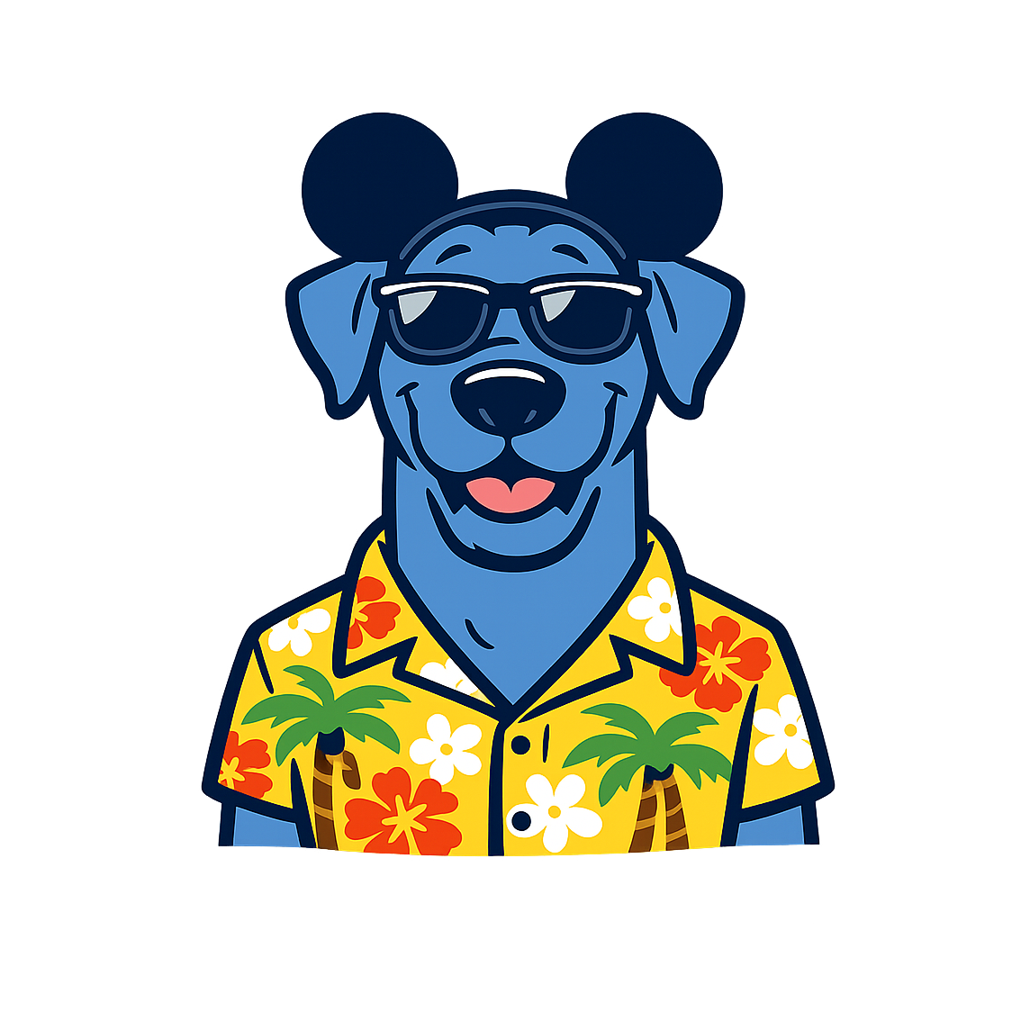 Magic Blue Great Dane - Bordered Artwork