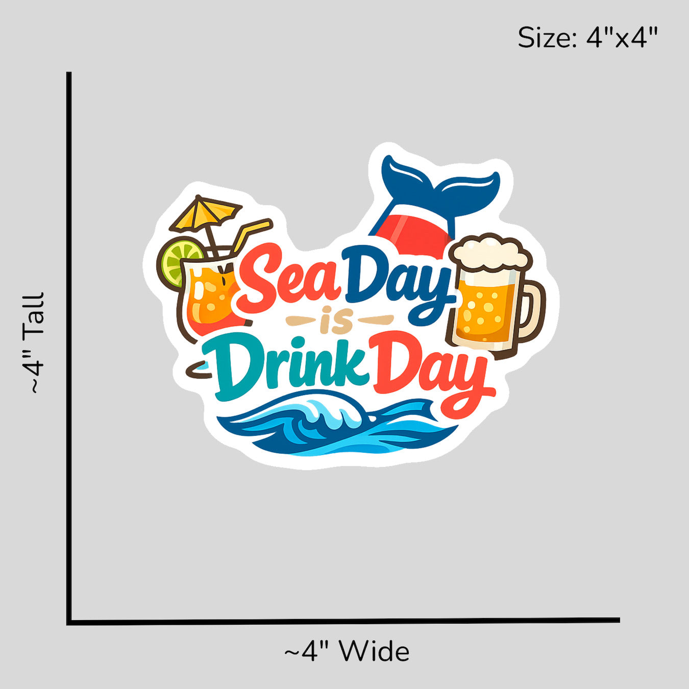 Sea Day is Drink Day - Size Reference Mockup