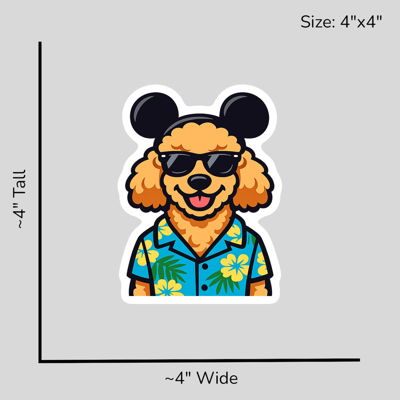 Magic Apricot Poodle - Size Reference Mockup