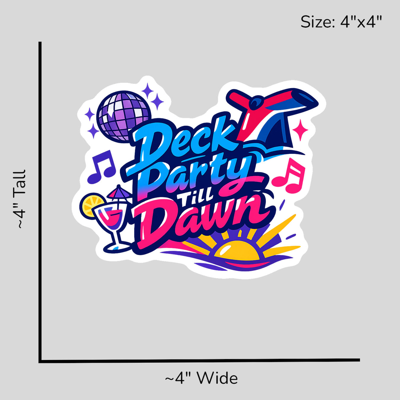Deck Party Till Dawn - Size Reference Mockup