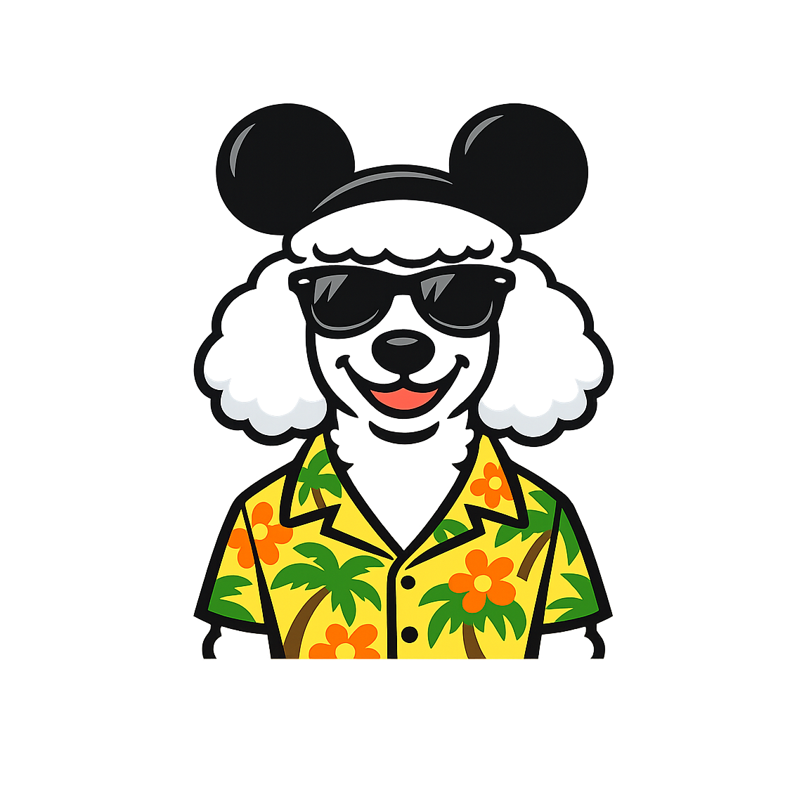 Magic White Poodle - Bordered Artwork
