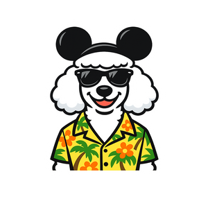 Magic White Poodle - Bordered Artwork