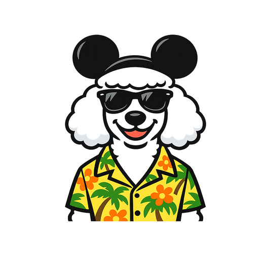 Magic White Poodle - Bordered Artwork