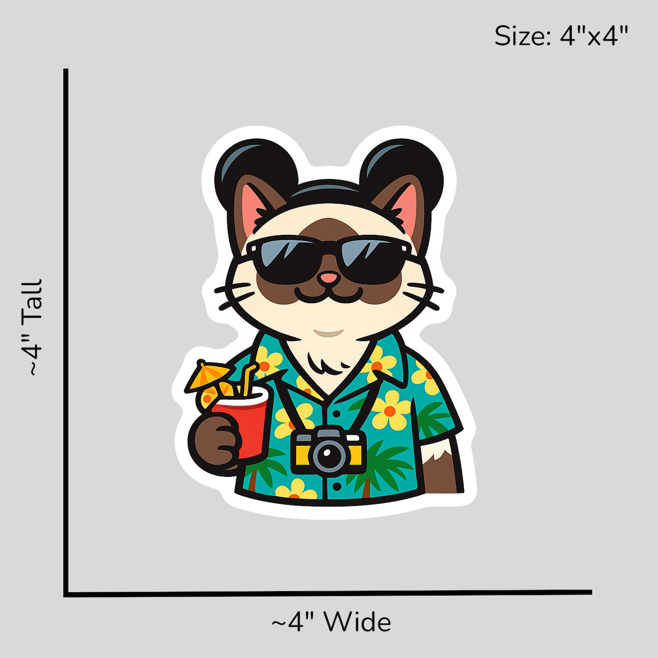 Magic Siamese Cat - Size Reference Mockup