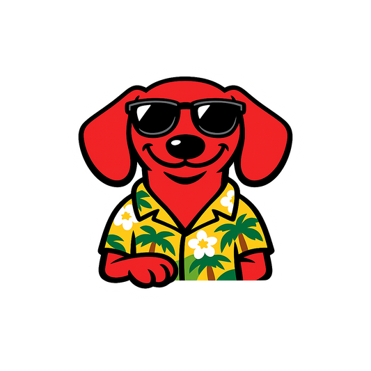 Tropical Red Dachshund - Bordered Artwork