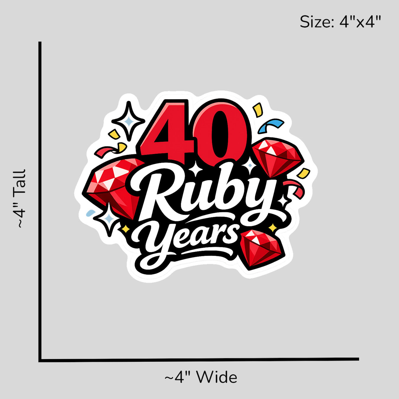 40 Ruby Years - Size Reference Mockup