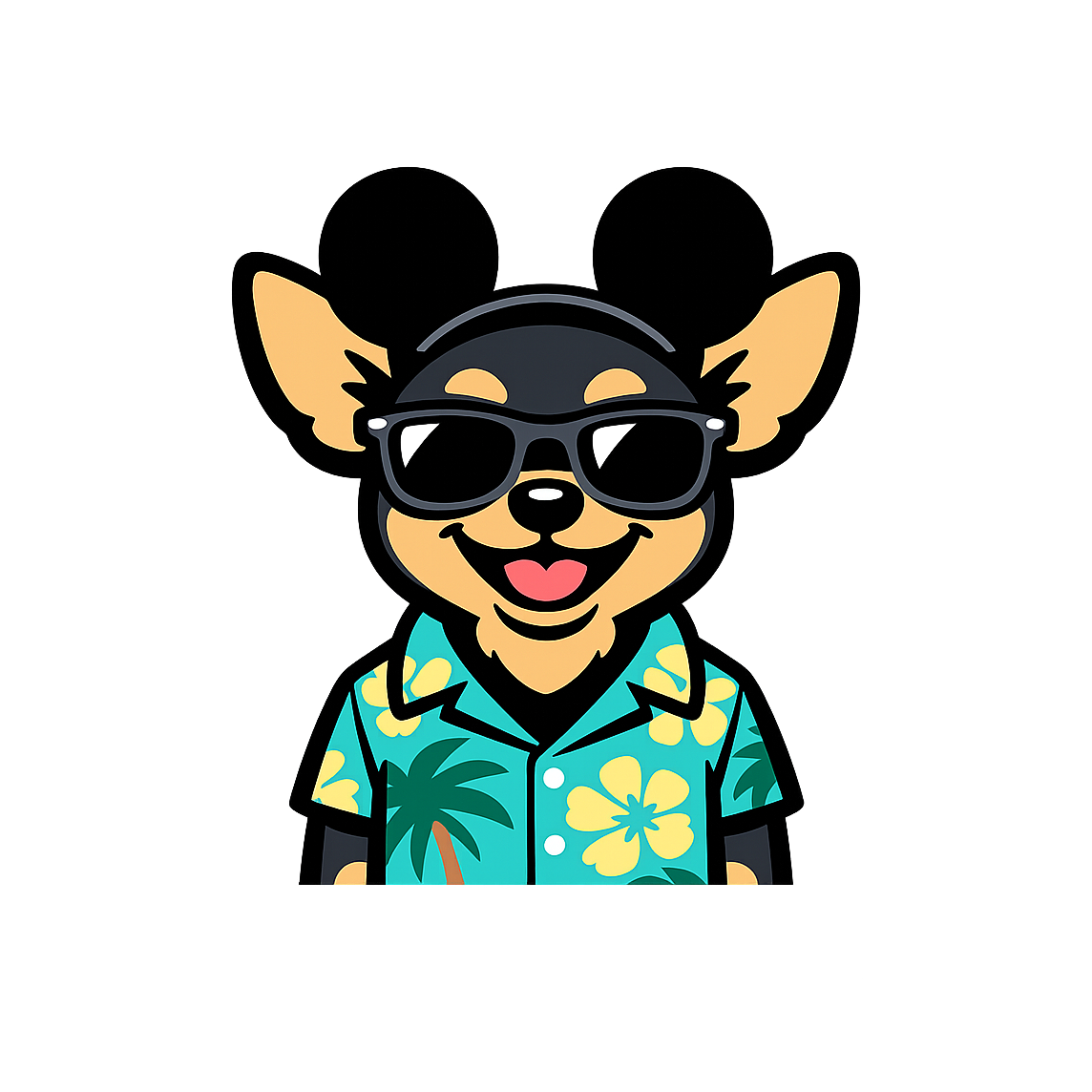 Magic Black Chihuahua - Bordered Artwork