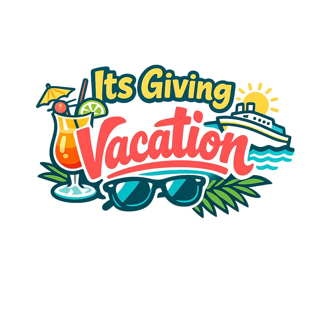 Its Giving Vacation - Bordered Artwork