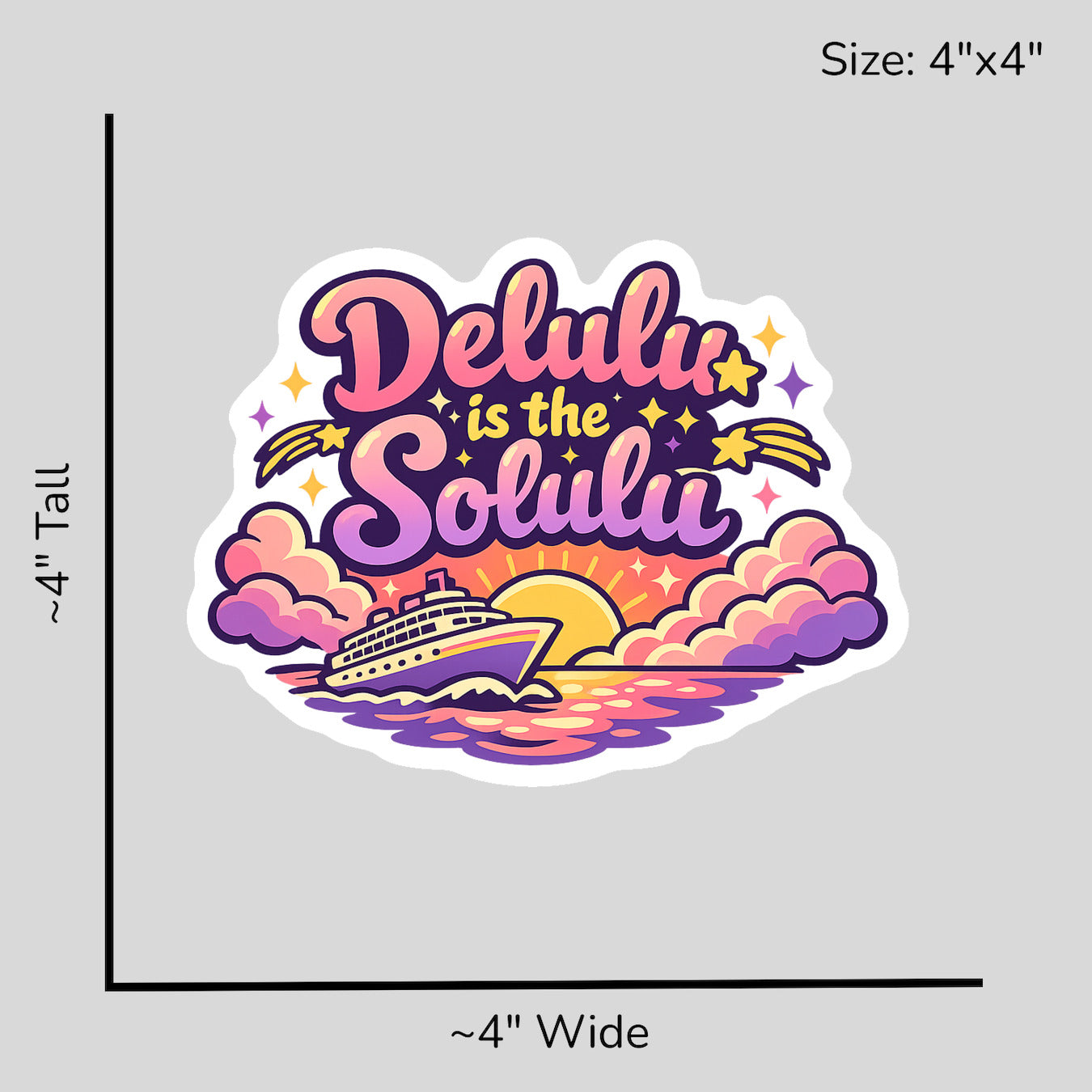 Delulu is the Solulu - Size Reference Mockup