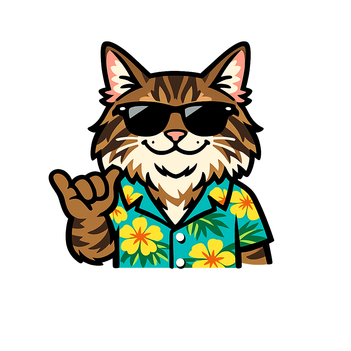 Tropical Maine Coon - Bordered Artwork