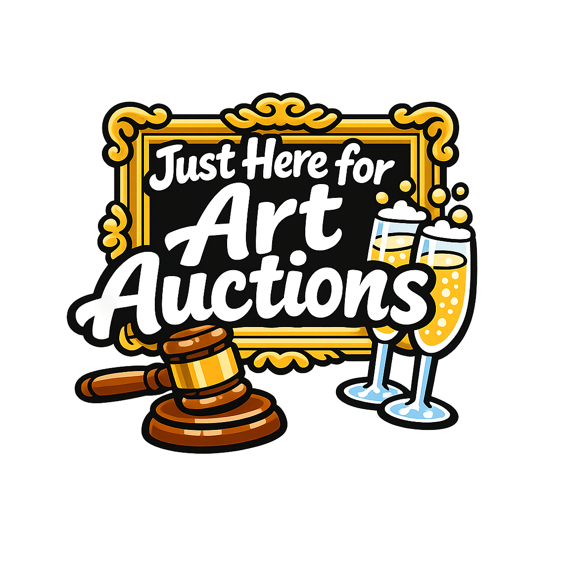 Just Here for Art Auctions - Bordered Artwork