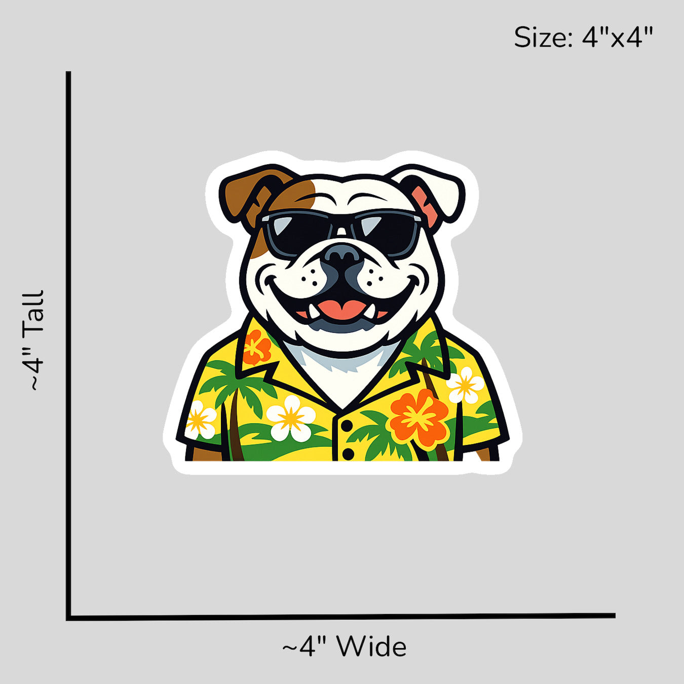 Tropical English Bulldog - Size Reference Mockup