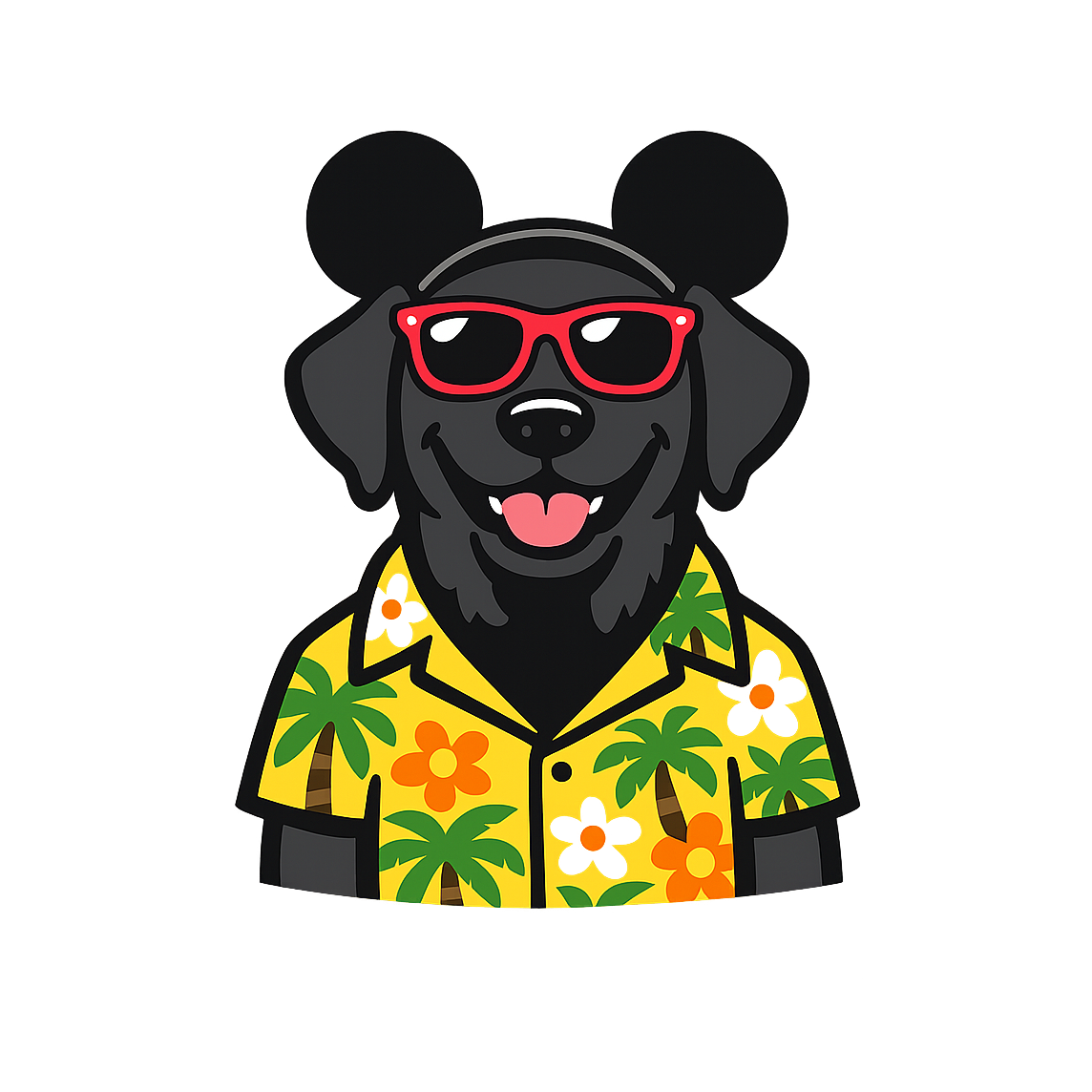 Magic Black Lab - Bordered Artwork