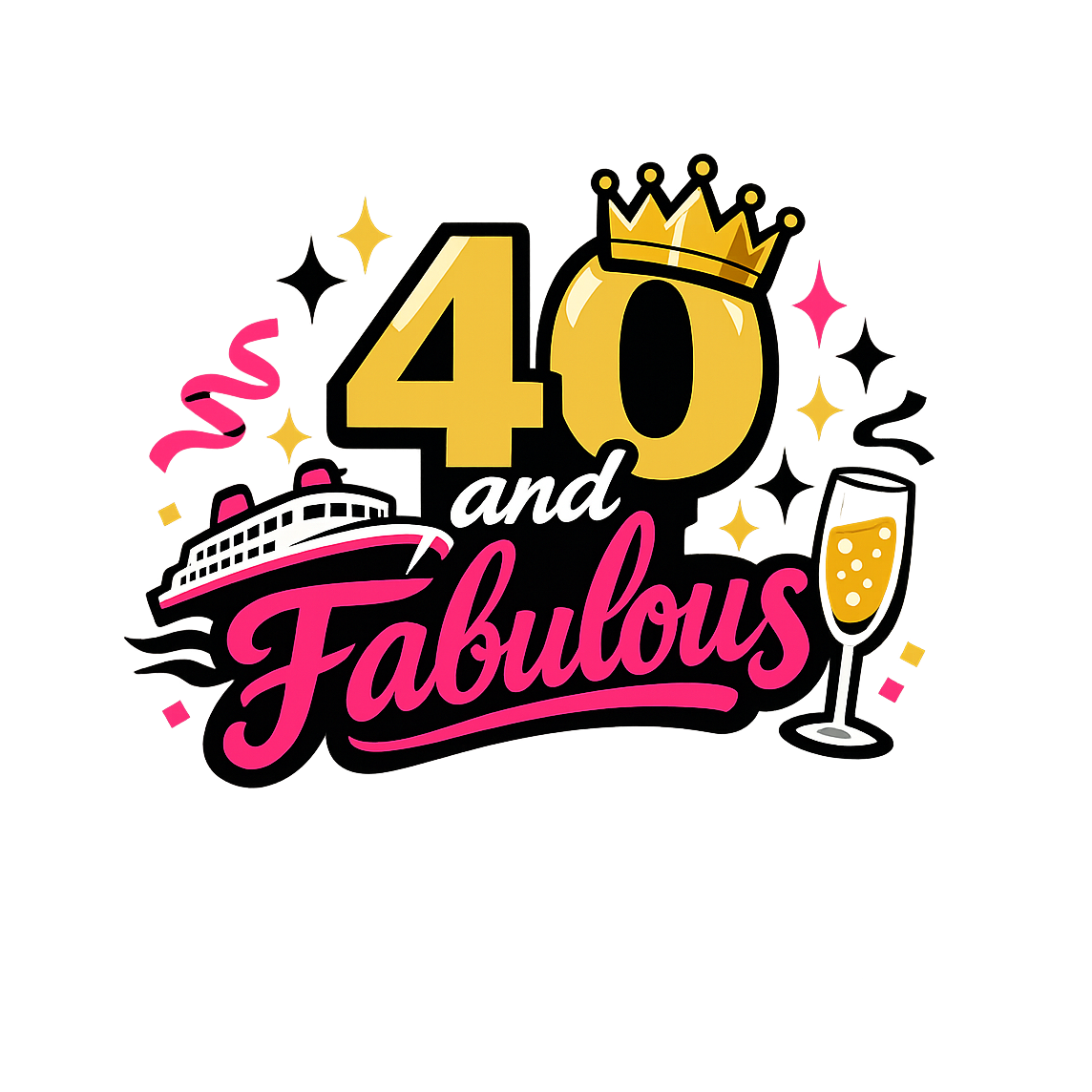 40 and Fabulous - Bordered Artwork