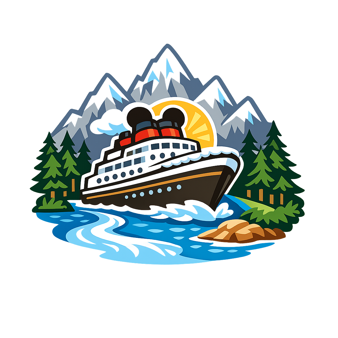 Alpine Peak Cruise - Bordered Artwork