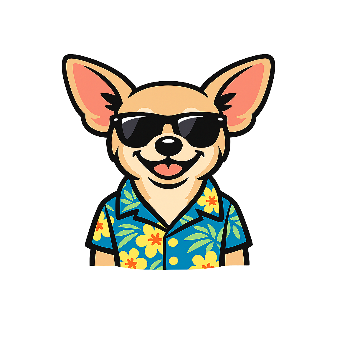 Tropical Fawn Chihuahua - Bordered Artwork