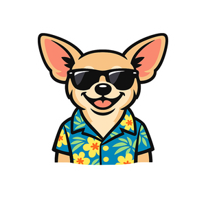 Tropical Fawn Chihuahua - Bordered Artwork