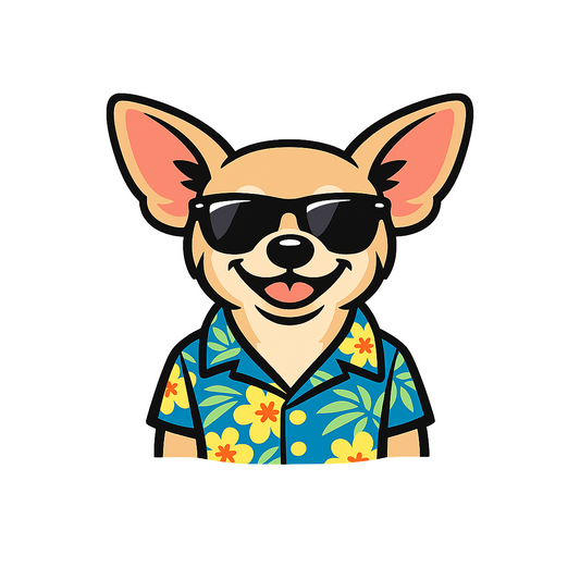Tropical Fawn Chihuahua - Bordered Artwork