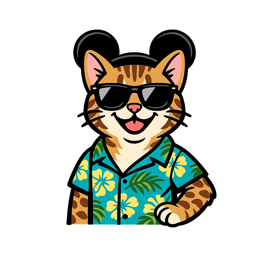 Magic Bengal Cat - Bordered Artwork