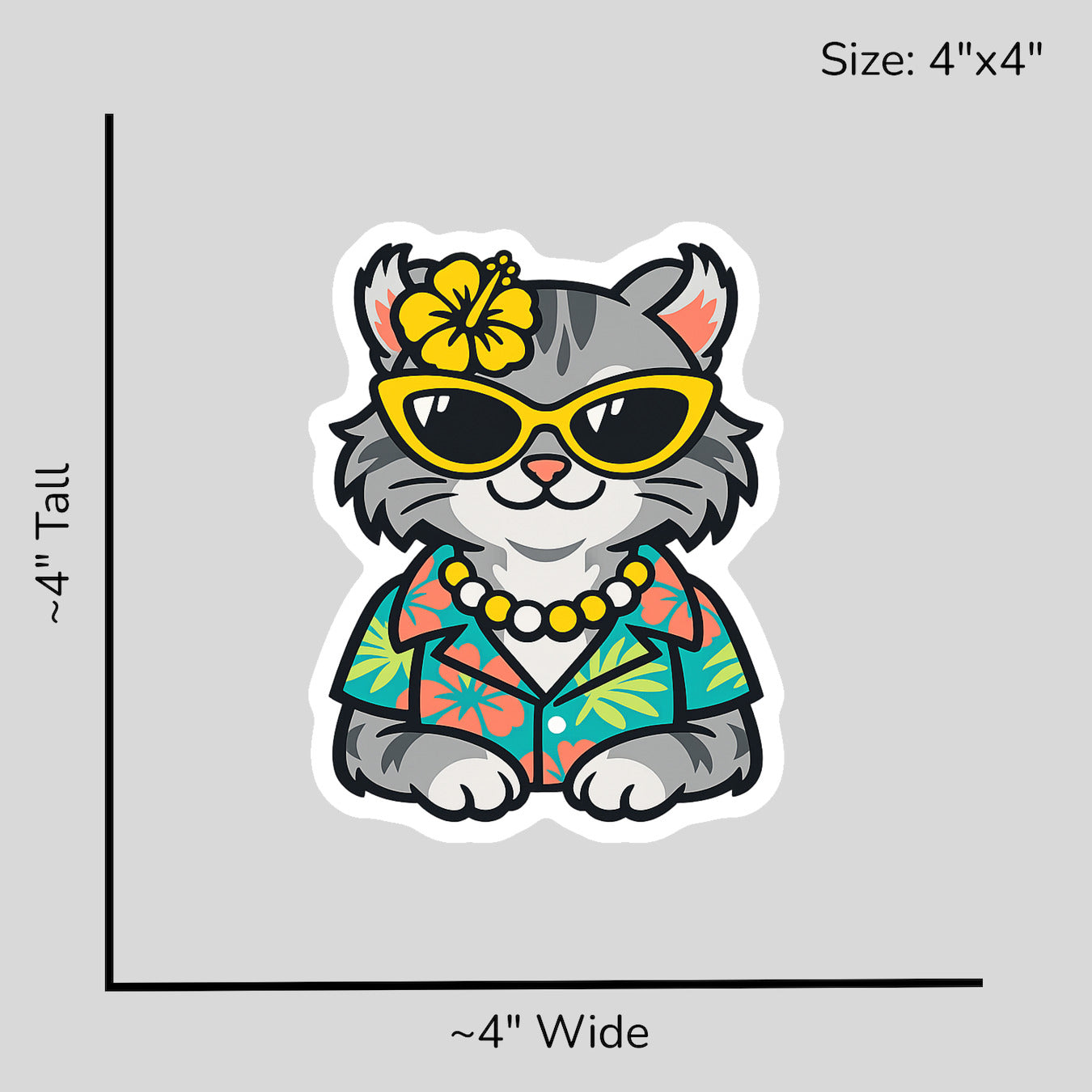 Gray Highland Lynx Cat - Size Reference Mockup