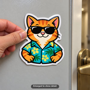 Tropical Orange Tabby - Magnet on Cruise Cabin Door