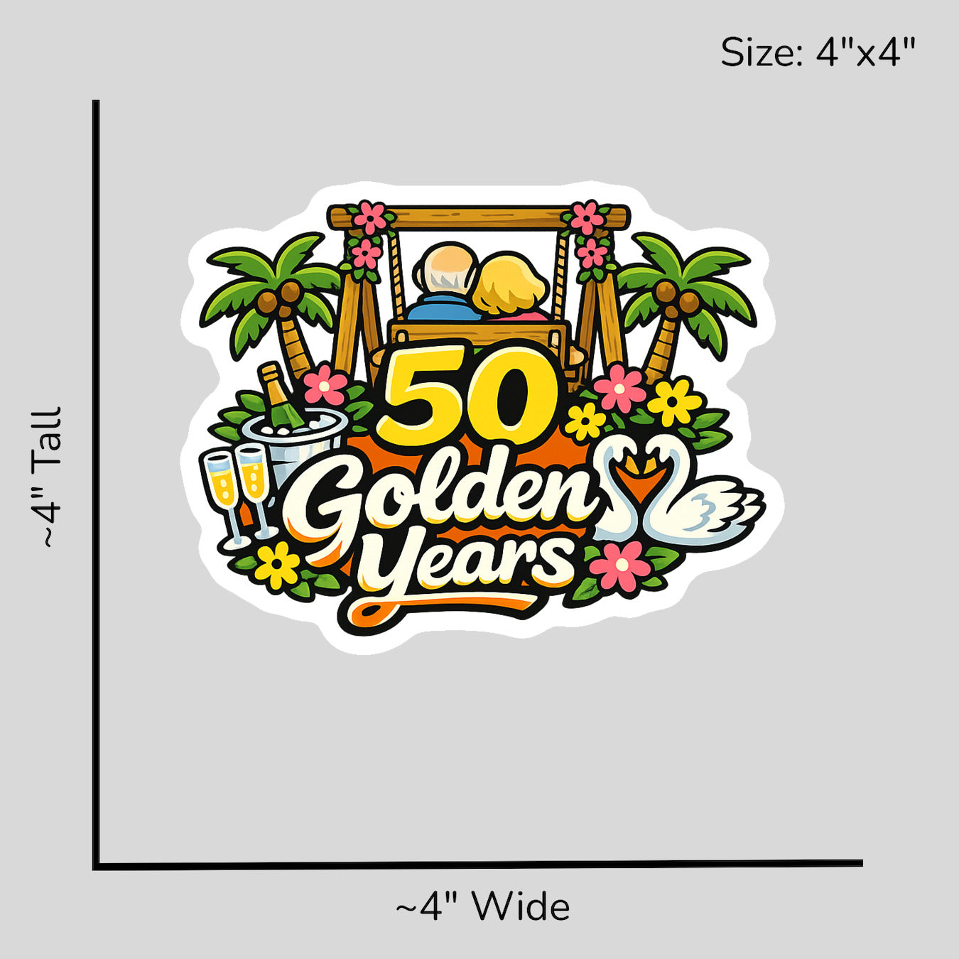 50 Golden Years - Size Reference Mockup