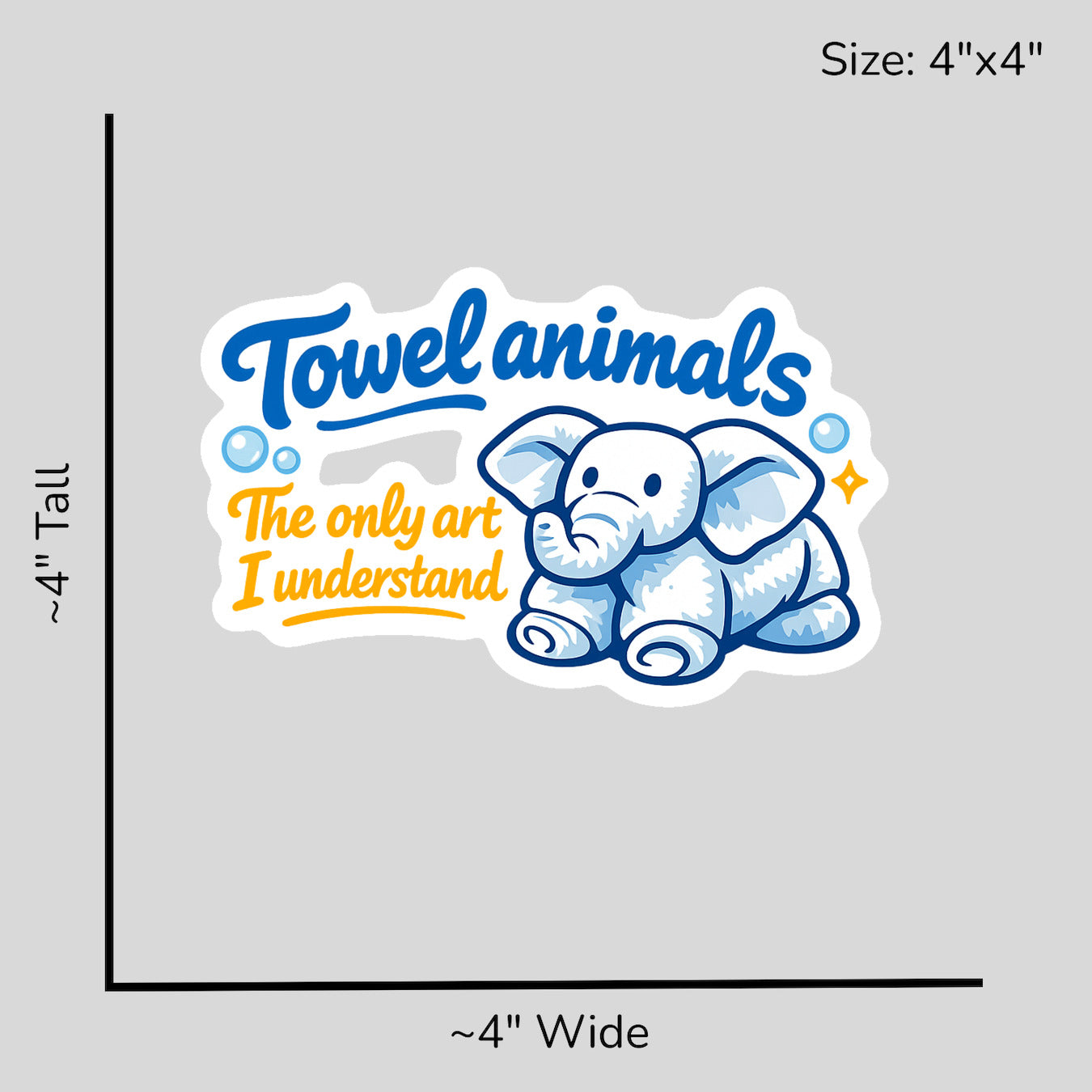 Towel Animal Art - Size Reference Mockup