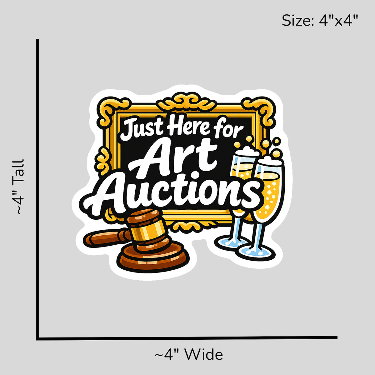 Just Here for Art Auctions - Size Reference Mockup
