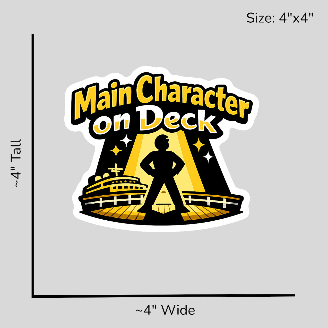 Main Character on Deck - Size Reference Mockup