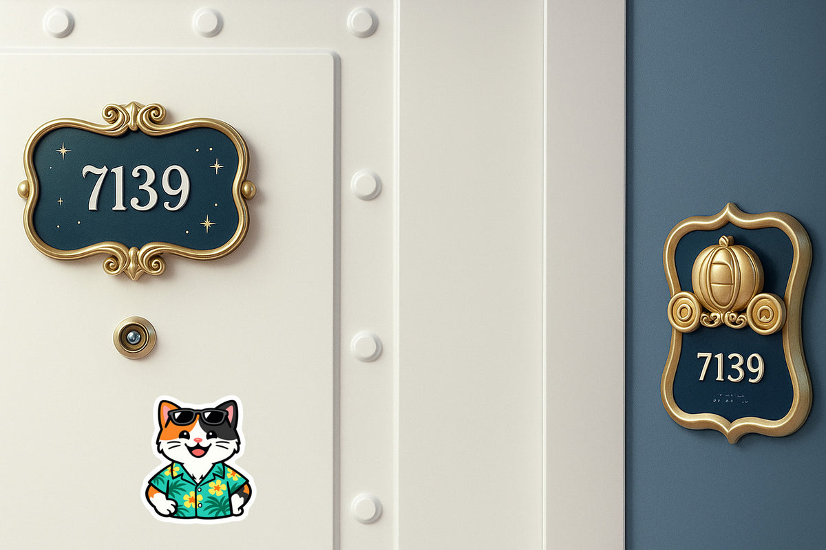 Tropical Calico Cat - Door Style 2 Mockup