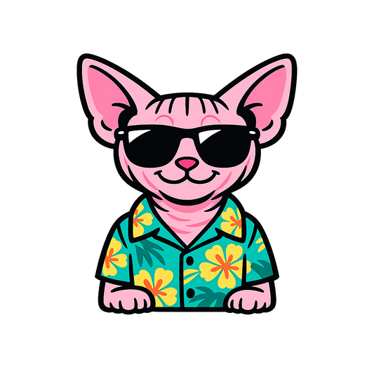 Tropical Sphynx Cat - Bordered Artwork