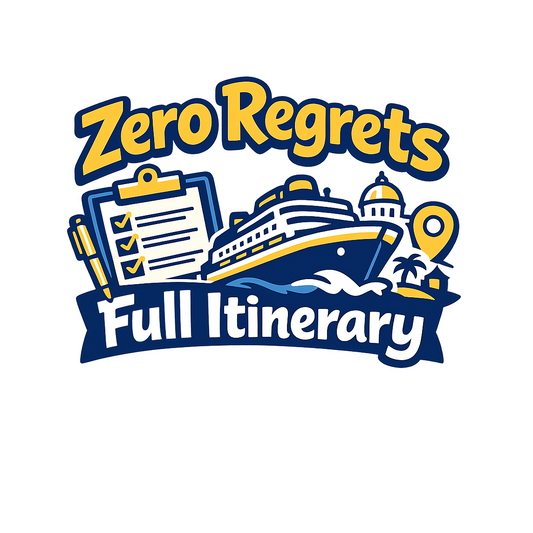 Zero Regrets Full Itinerary - Bordered Artwork