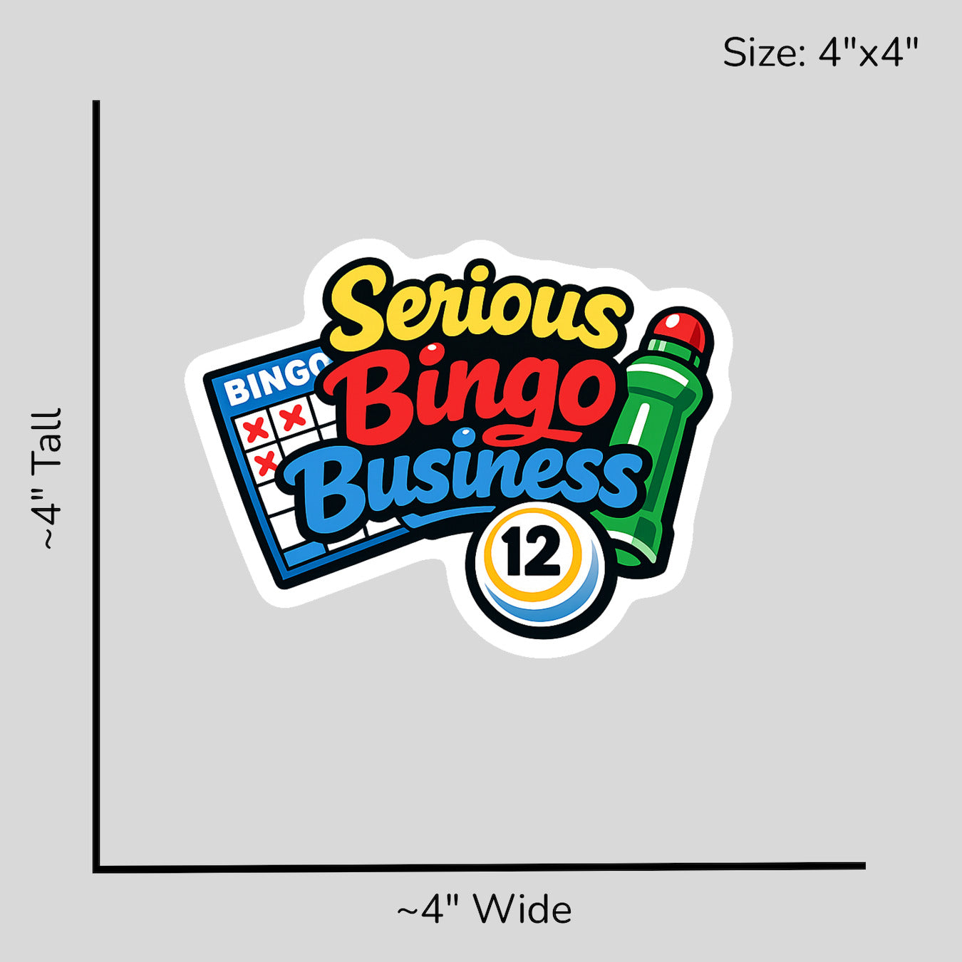 Serious Bingo Business - Size Reference Mockup