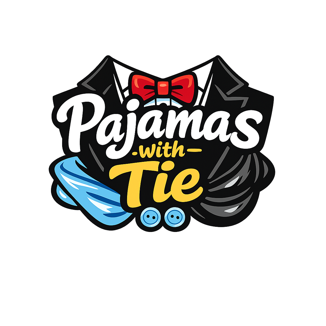 Pajamas with Tie - Bordered Artwork