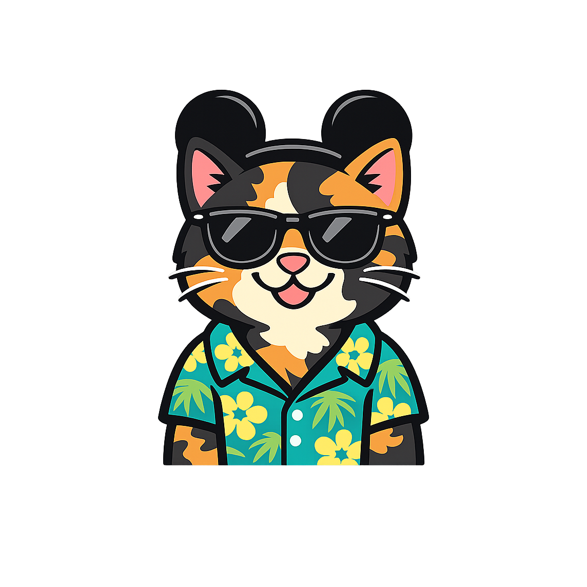 Magic Tortoiseshell Cat - Bordered Artwork