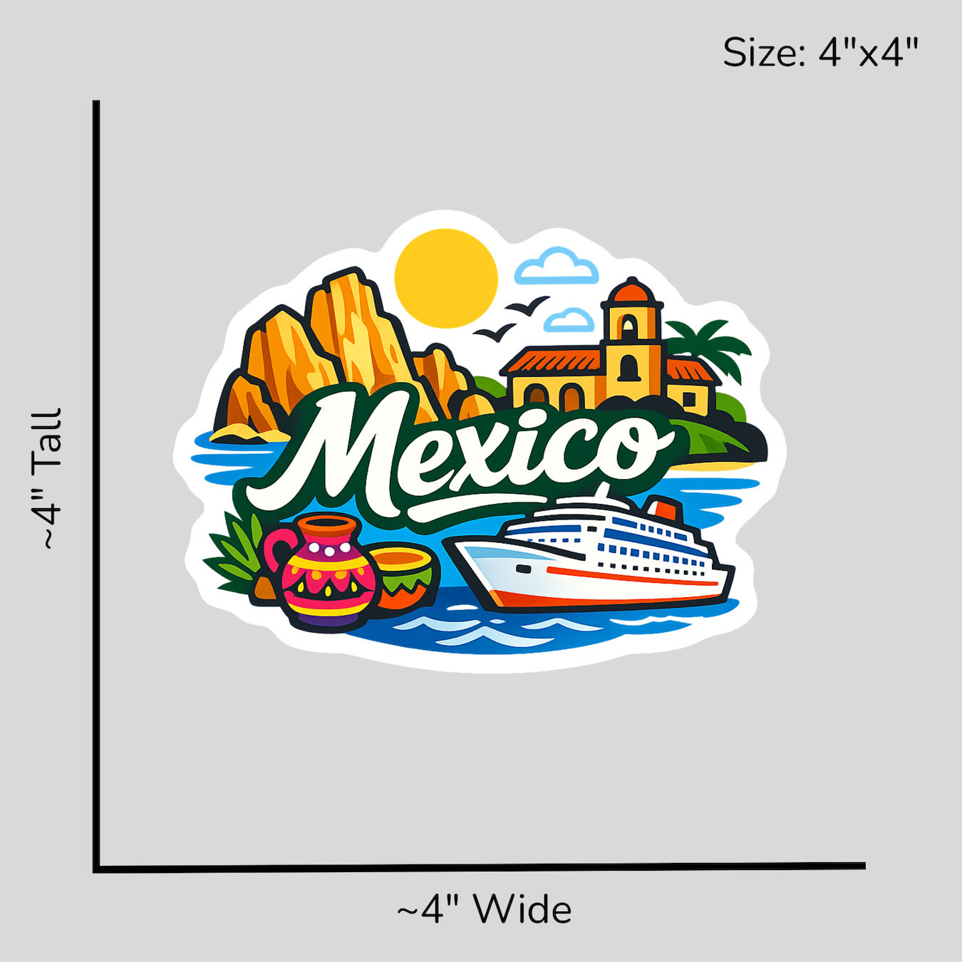 Mexican Riviera Magic - Size Reference Mockup