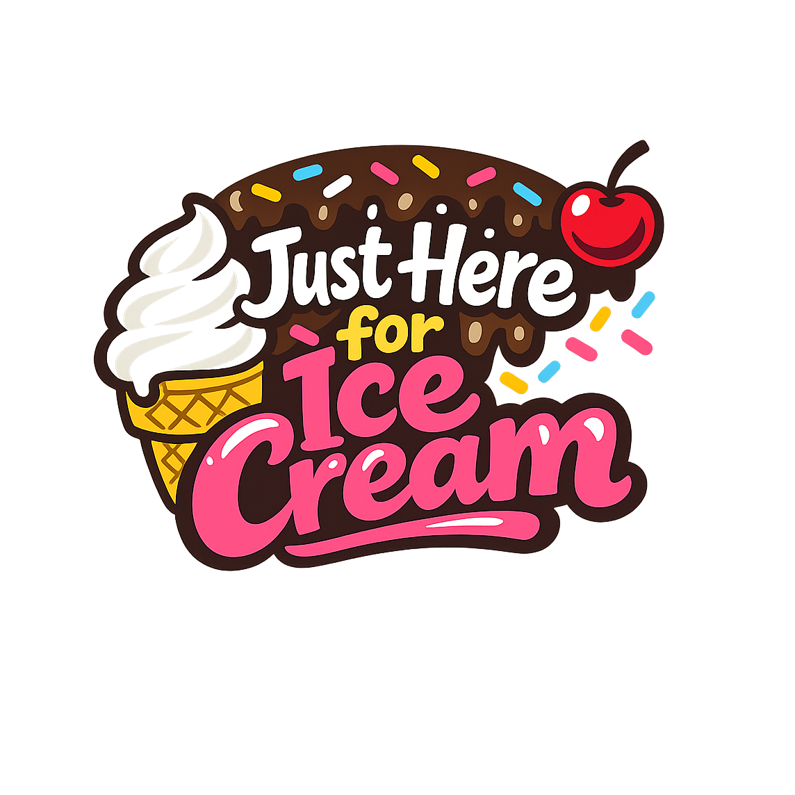 Just Here for Ice Cream - Bordered Artwork