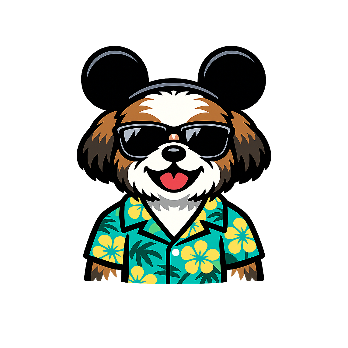 Magic Brindle Shih Tzu - Bordered Artwork