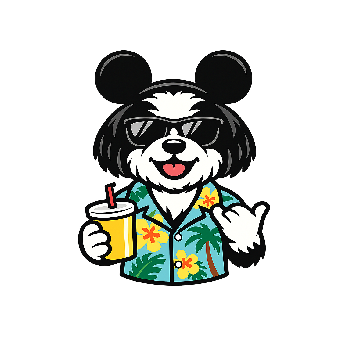 Magic Black Shih Tzu - Bordered Artwork