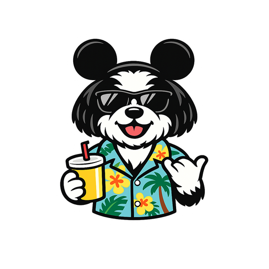 Magic Black Shih Tzu - Bordered Artwork