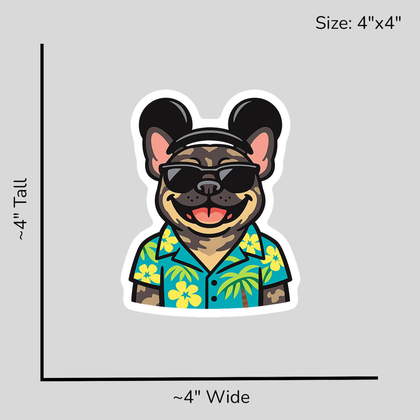Magic Brindle French Bulldog - Size Reference Mockup
