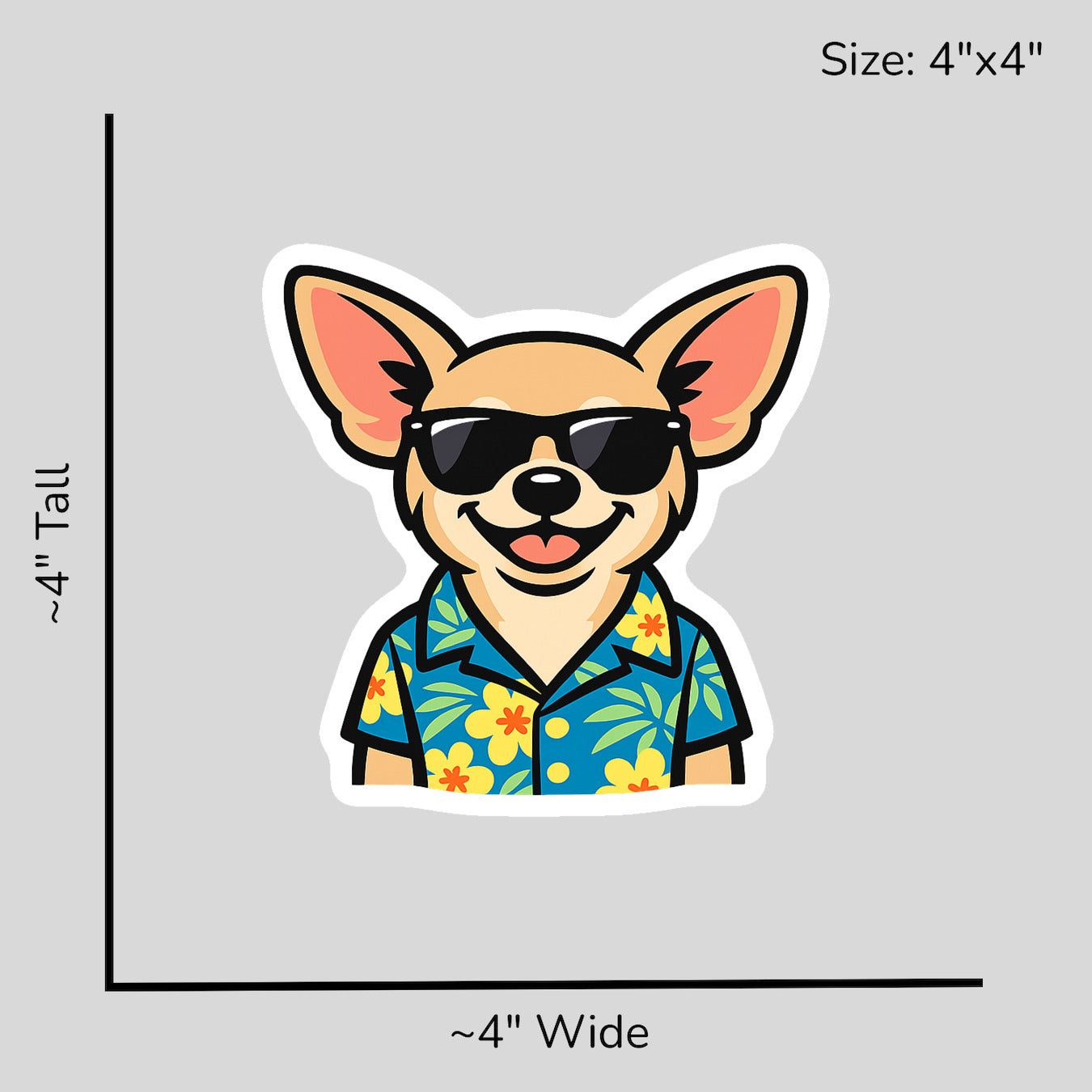 Tropical Fawn Chihuahua - Size Reference Mockup