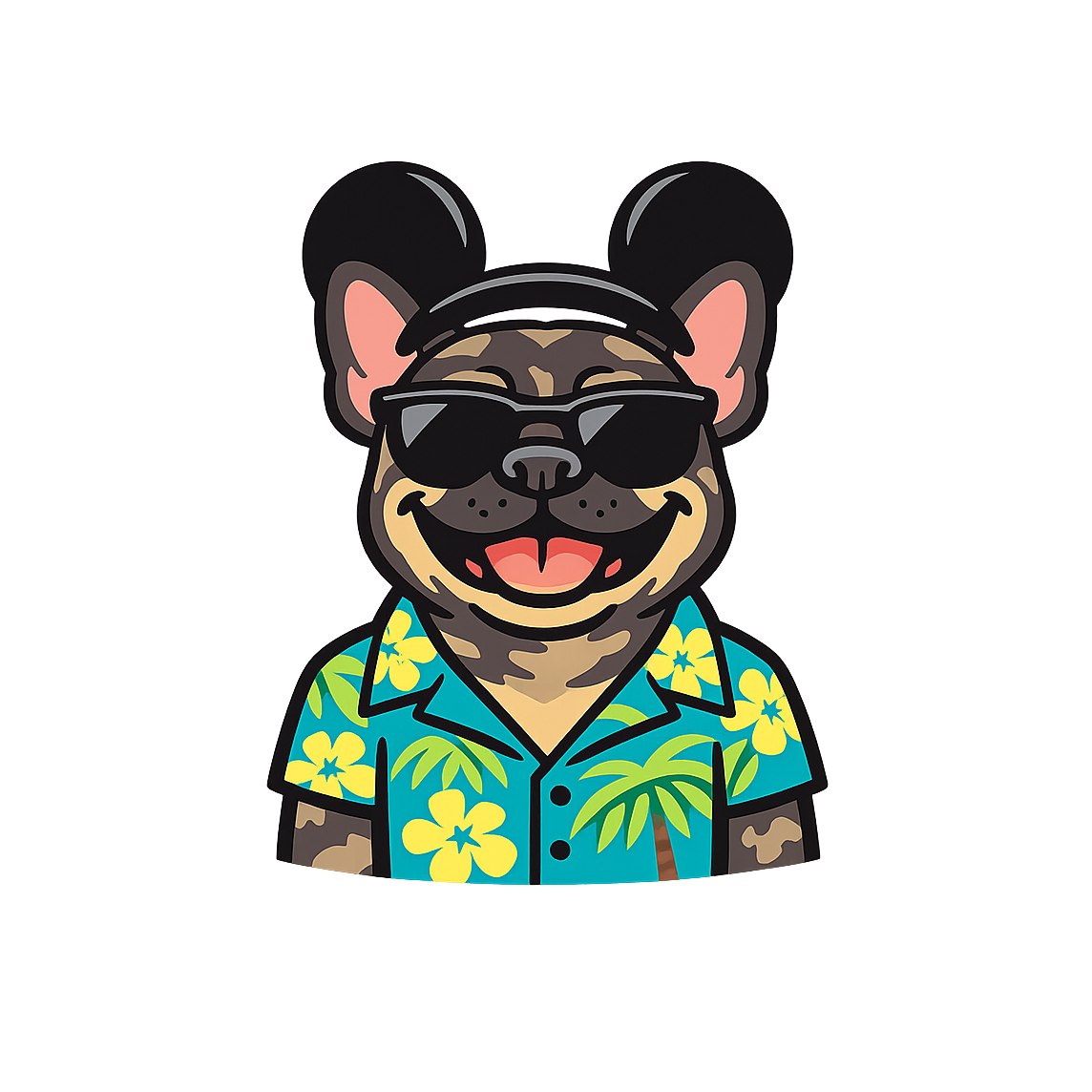 Magic Brindle French Bulldog - Bordered Artwork