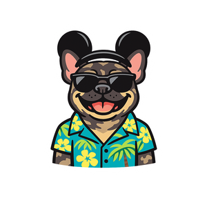 Magic Brindle French Bulldog - Bordered Artwork