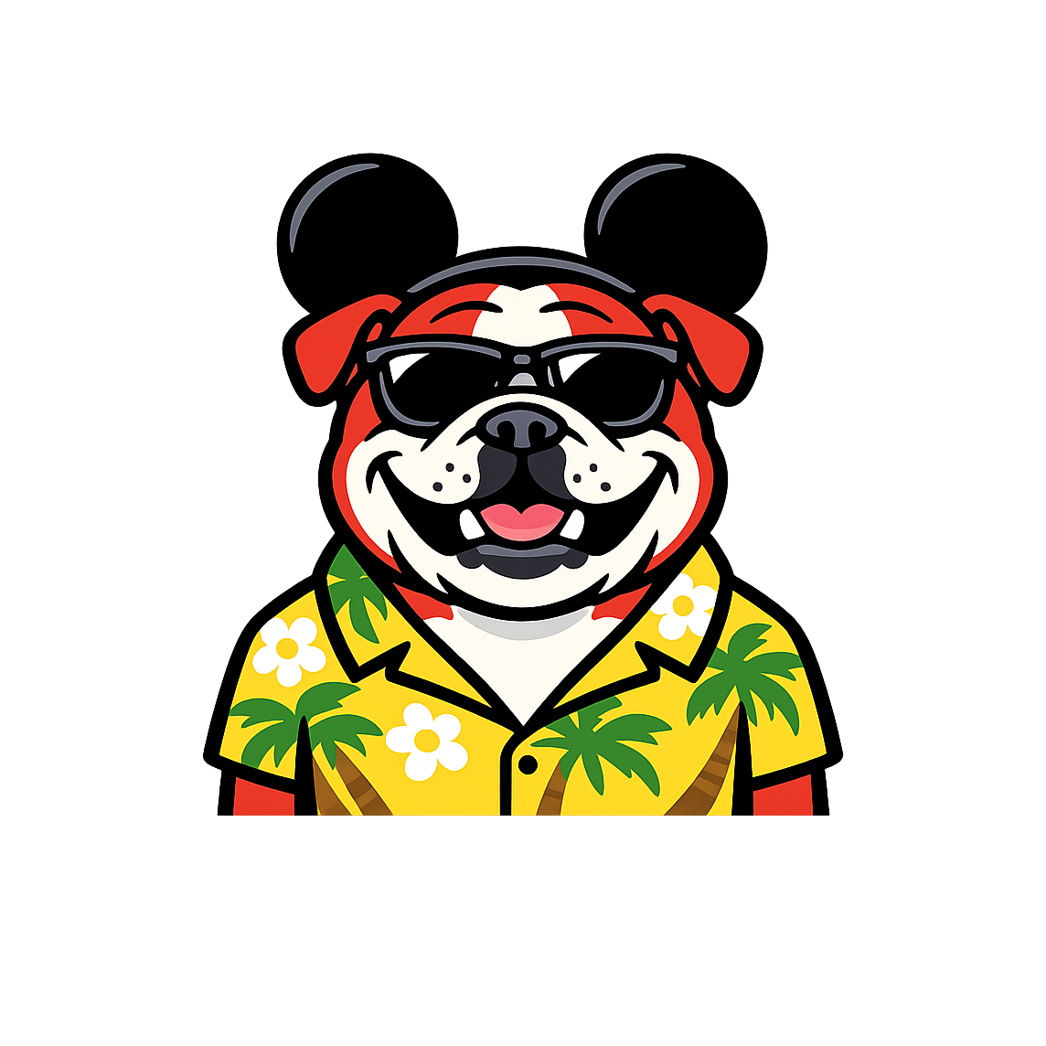 Magic Red English Bulldog - Bordered Artwork