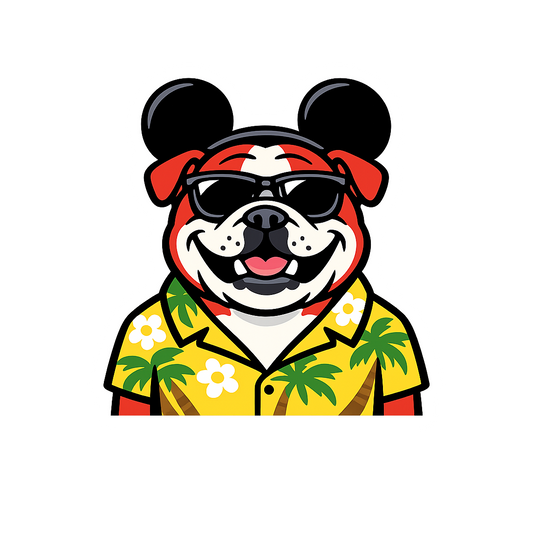 Magic Red English Bulldog - Bordered Artwork