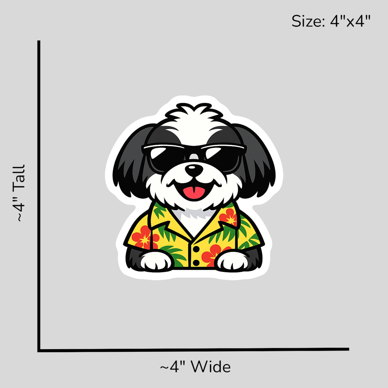 Tropical Black Shih Tzu - Size Reference Mockup