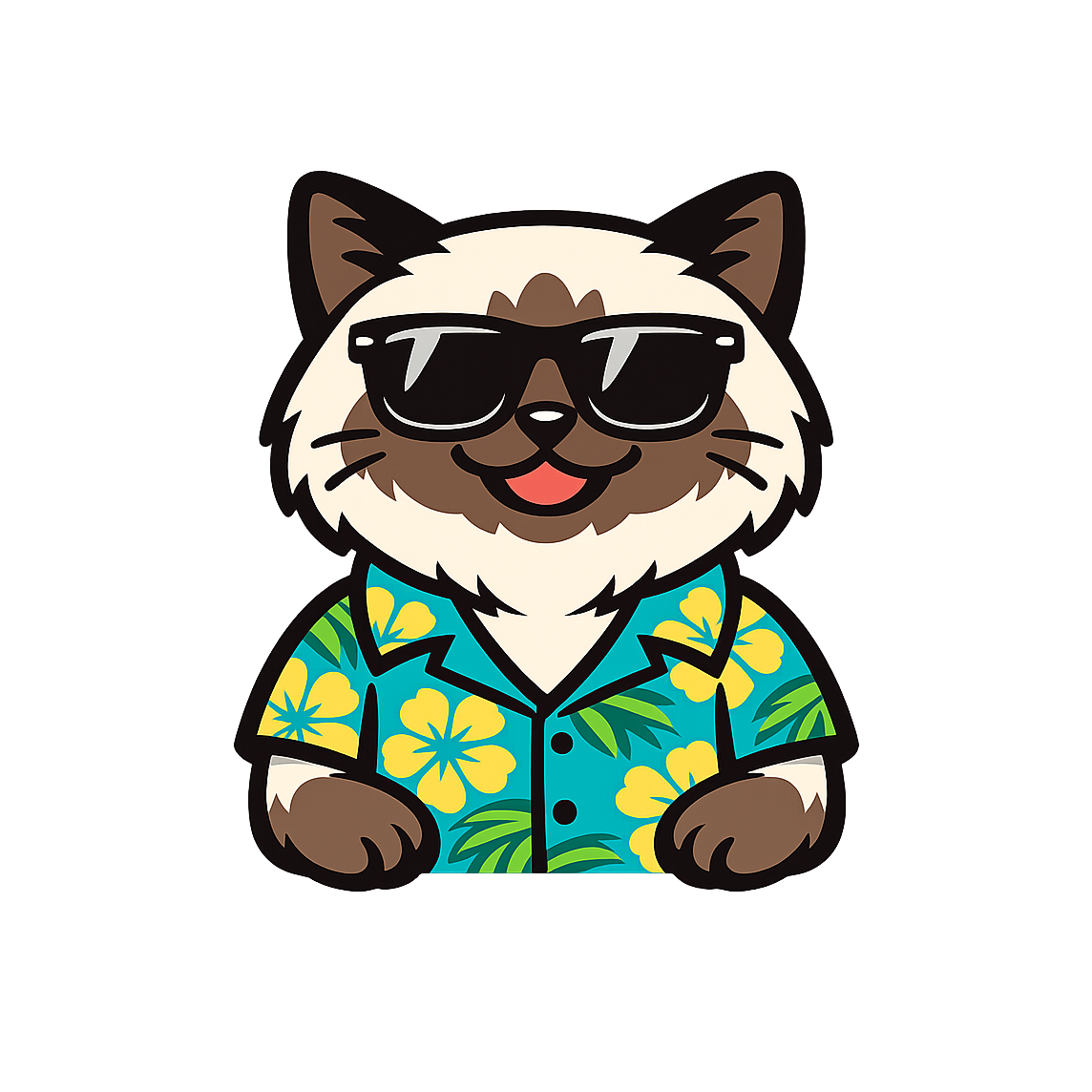 Tropical Himalayan Cat - Bordered Artwork